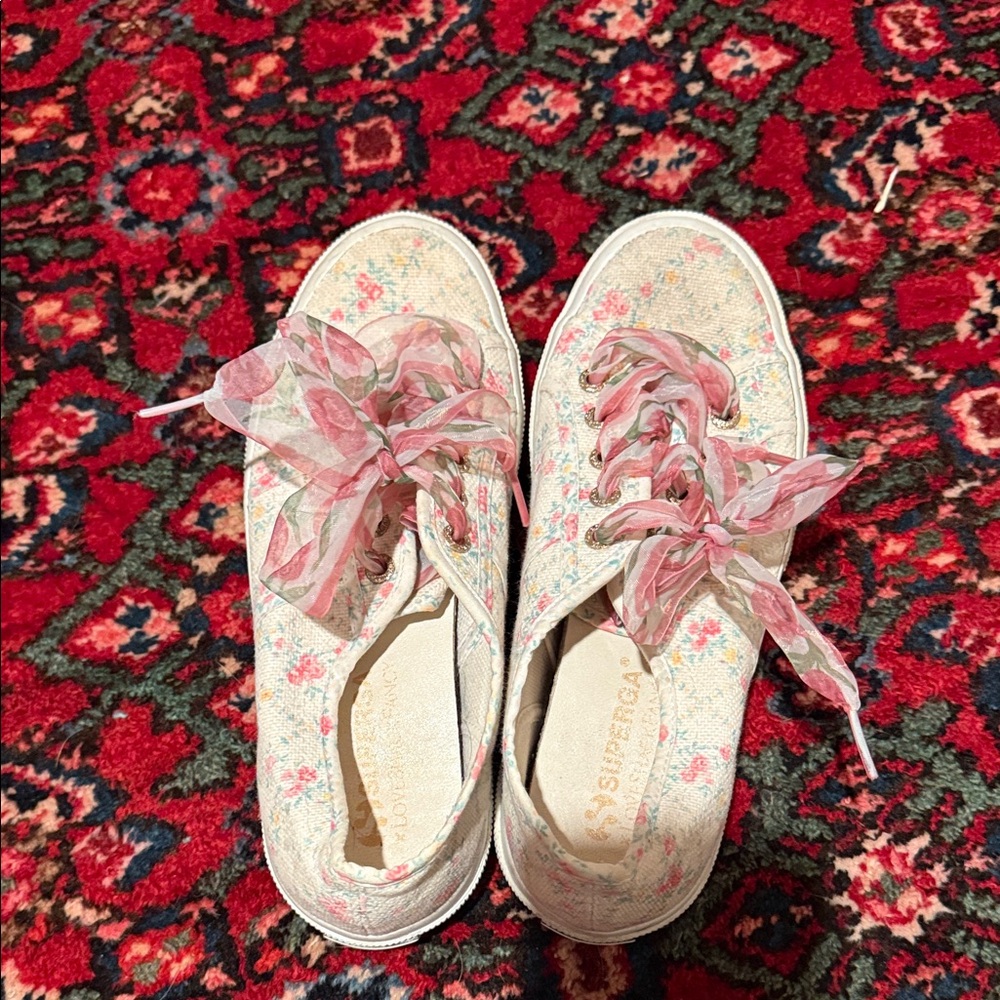 Loveshackfancy Superga White Canvas Sneakers